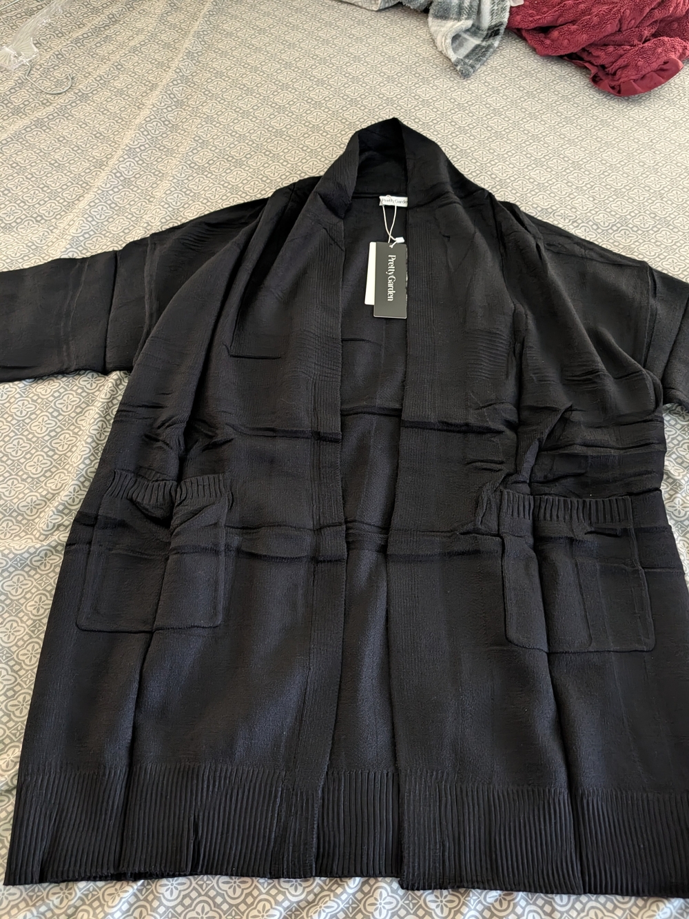 Pretty Garden Women's Long Sleeve Cardigan No Buttons Size L